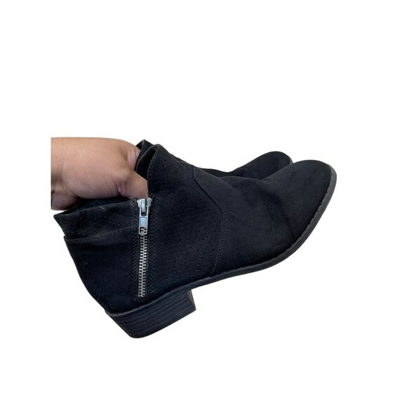 GH Bass Womens Maggie Black Micro Suede Side Zip Booties Boots Sz 9 - Picture 6 of 7